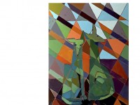 EN LA RED   2018                 acrÃ­lico / lienzo         81 x 54 cm 